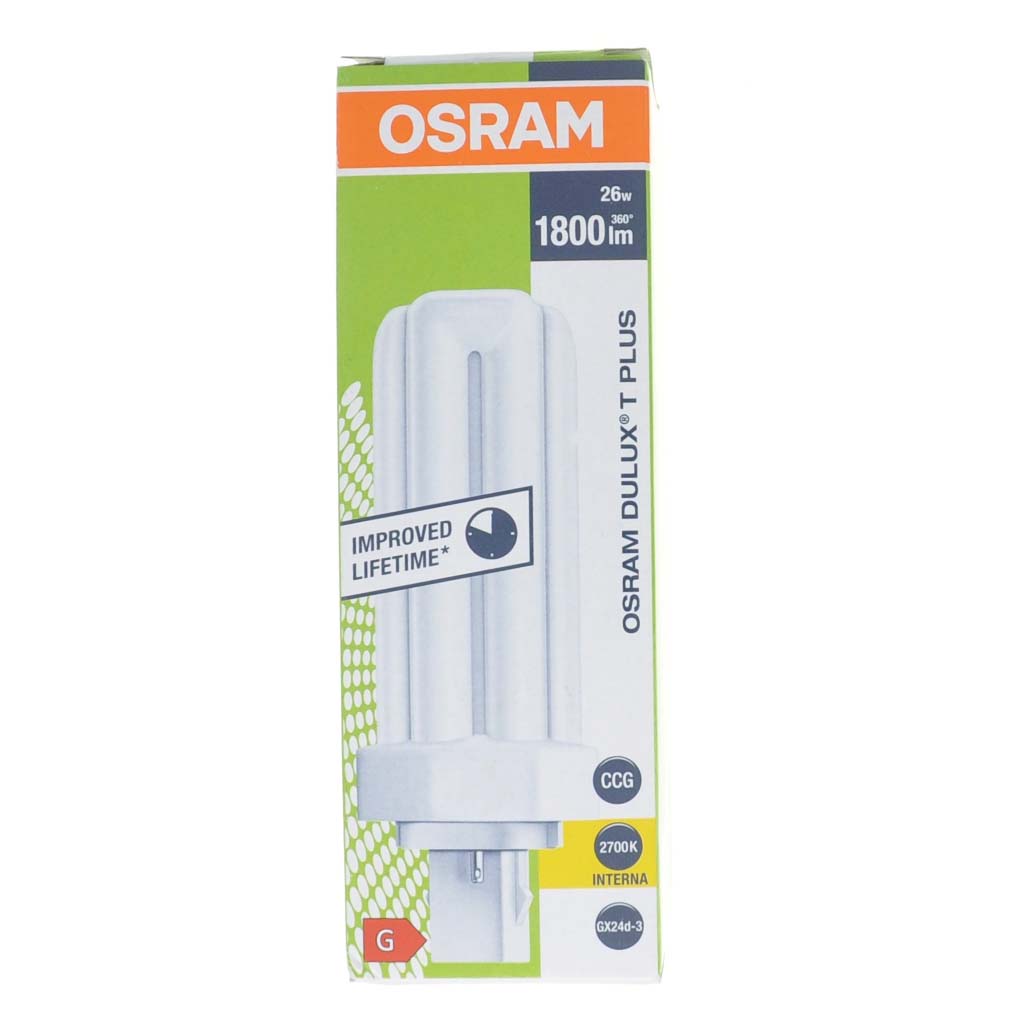 Osram Dulux T Plus Light Bulb GX24d-3 26W/827