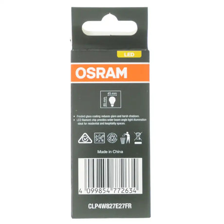 Osram Fancy Round E27 240V 4W W/W LED Light Bulb Pearl