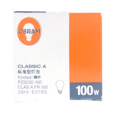 OSRAM light bulb packaging with orange and white design