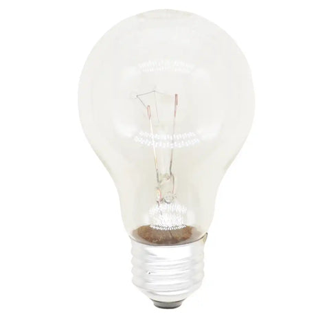 Clear light bulb on a white background