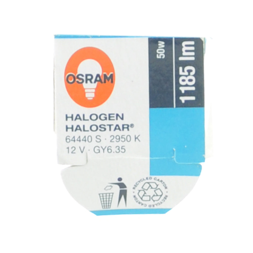 Osram Halostar Bi-Pin Halogen Light Bulb GY6.35 12V 50W