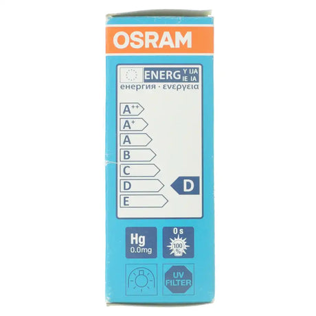 Osram JDD Halolux Ceram packaging rear panel showing energy label, compliance markings and 2,000 hour rated life
