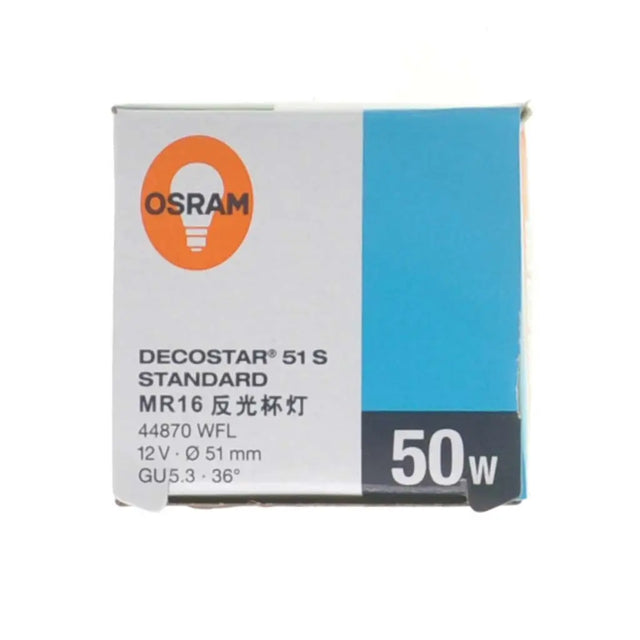 Osram Decostar 51S light bulb packaging on a white background
