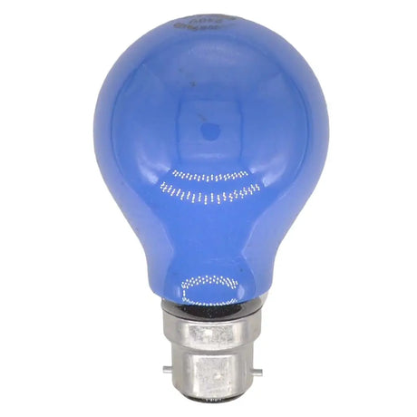 Blue light bulb on a white background