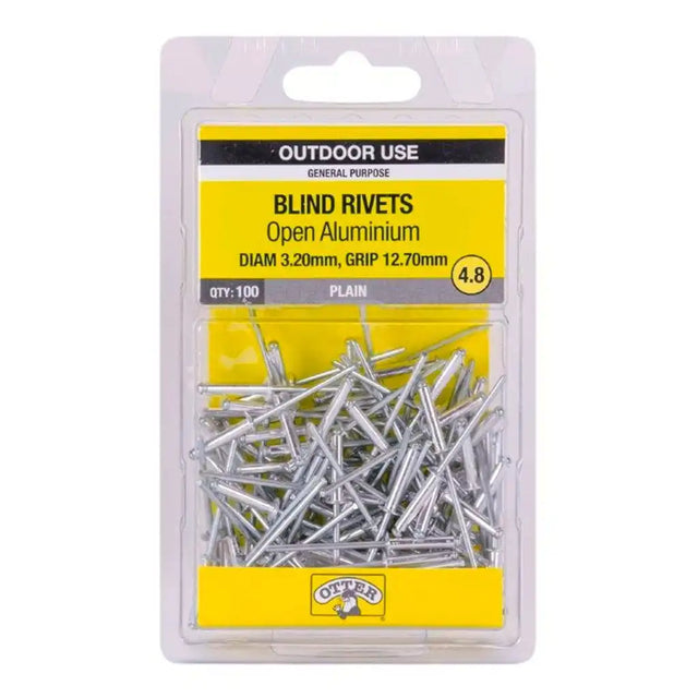 Pack of blind rivets with packaging indicating outdoor use and brand 'Otter'.