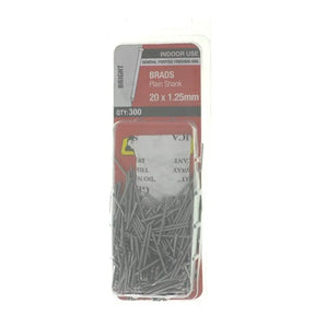 Pack of brads with a clear plastic cover on a white background