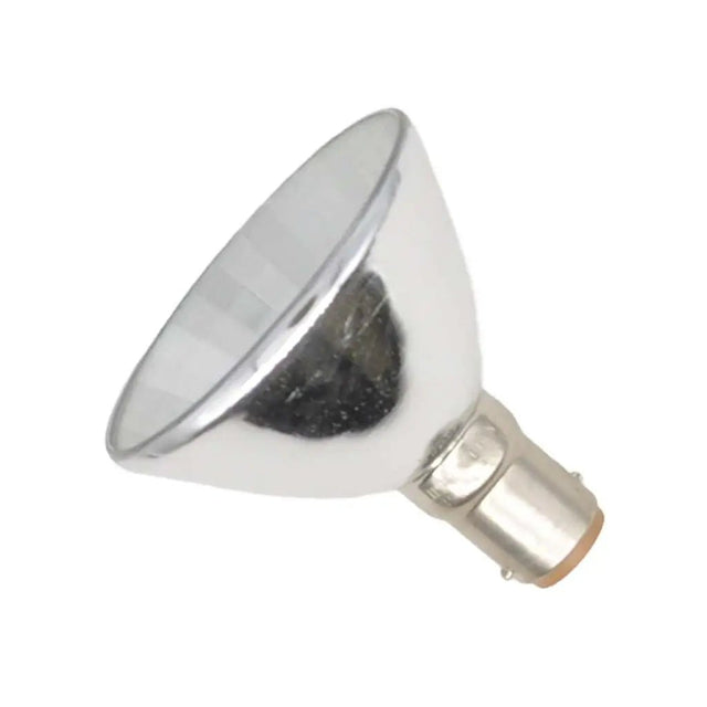 Metallic halogen lamp bulb on a white background