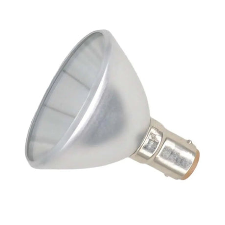 Silver halogen lamp bulb on a white background