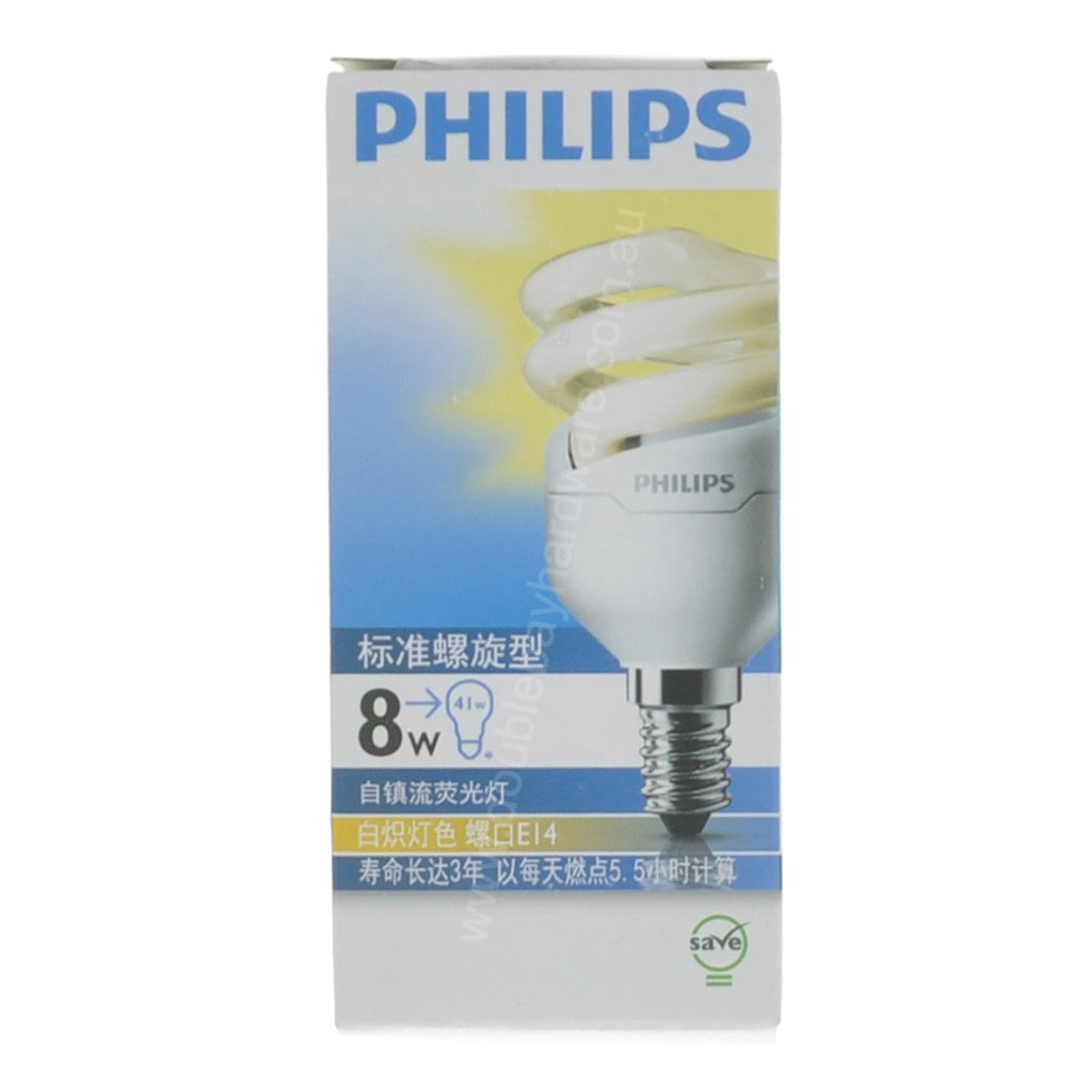 PHILIPS Tornado Spiral Energy Saving Light Bulb E14 8W W/W 102532