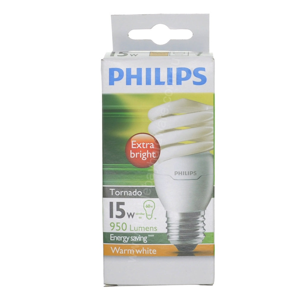 PHILIPS Tornado Spiral Energy Saving Light Bulb E27 15W W/W 138037