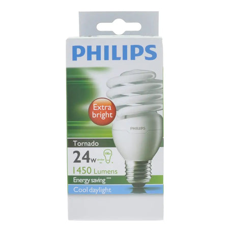 PHILIPS Tornado Spiral Energy Saving Light Bulb E27 240V 24W C/DL