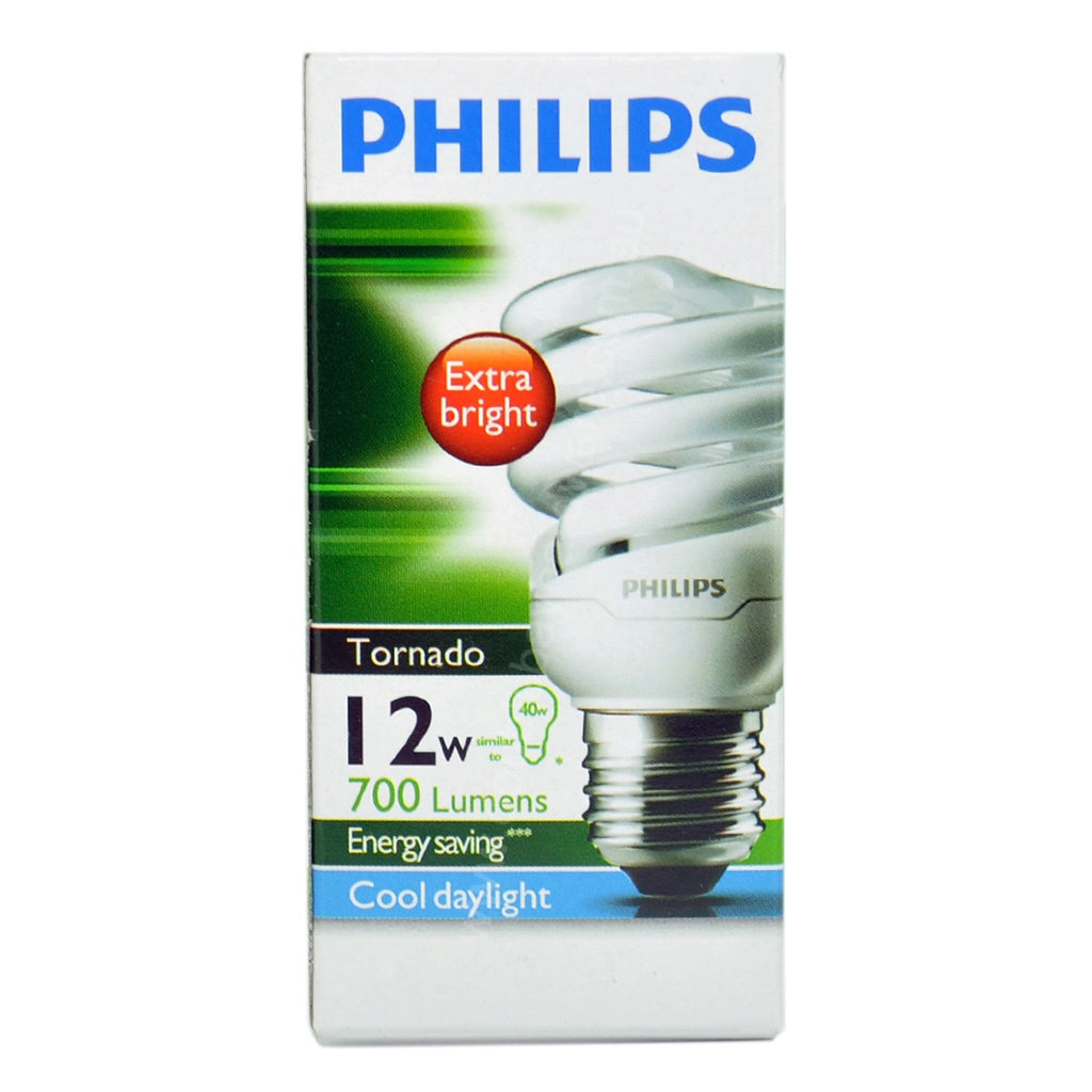 PHILIPS Tornado Spiral Energy Saving Light Bulb E27 12W C/DL 218364