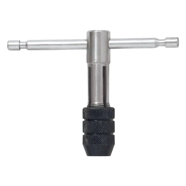 Metal t-wrench on a white background