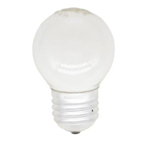 Philips Fancy Round E27 230V 60W opal incandescent light bulb showing decorative round shape and E27 Edison screw base on white background