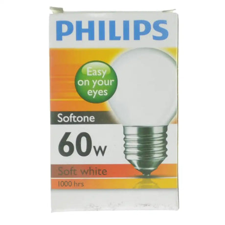 Philips Fancy Round incandescent bulb E27 60W opal side profile showing soft diffused finish on white background