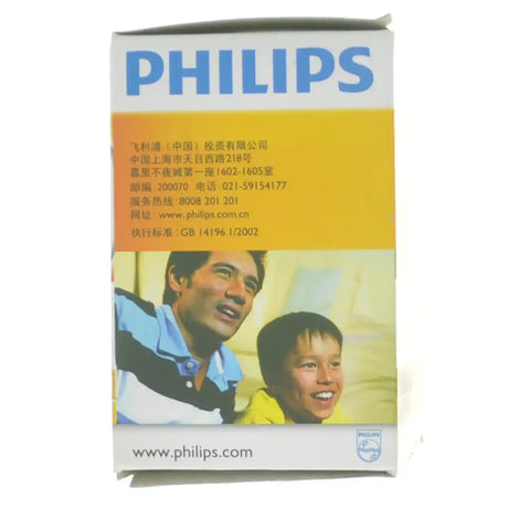 Philips Fancy Round incandescent bulb E27 packaging rear panel showing energy label and compliance markings