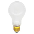 pearl light bulb with gold base on a white background