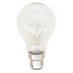 Clear light bulb on a white background