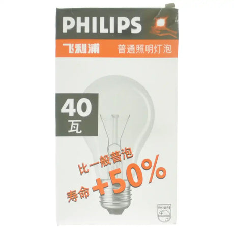 Philips GLS Incandescent Light Bulb E27 230V 40W Clear