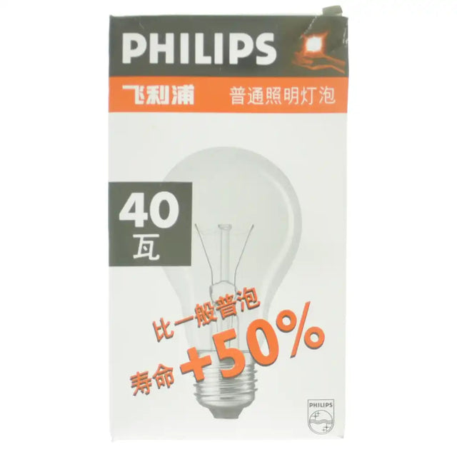 Philips GLS Incandescent Light Bulb E27 230V 40W Clear