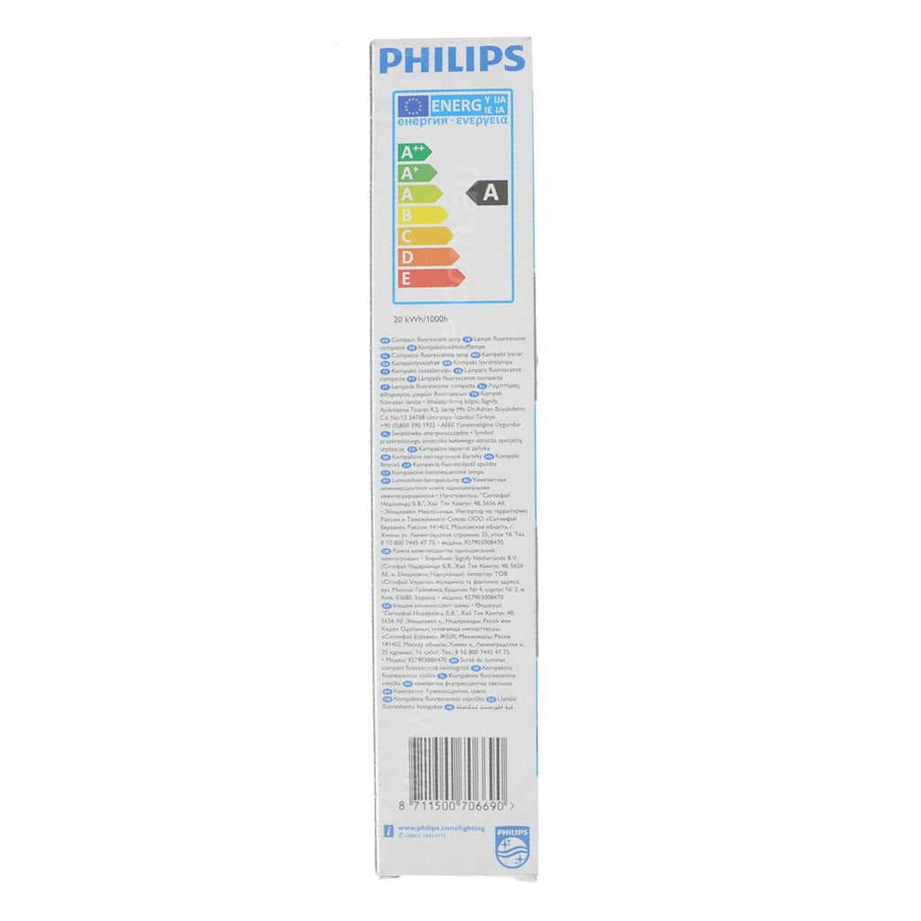 Philips MASTER PL-L 4 Pin Energy Saving Light Bulb 2G11 18W/840/4P