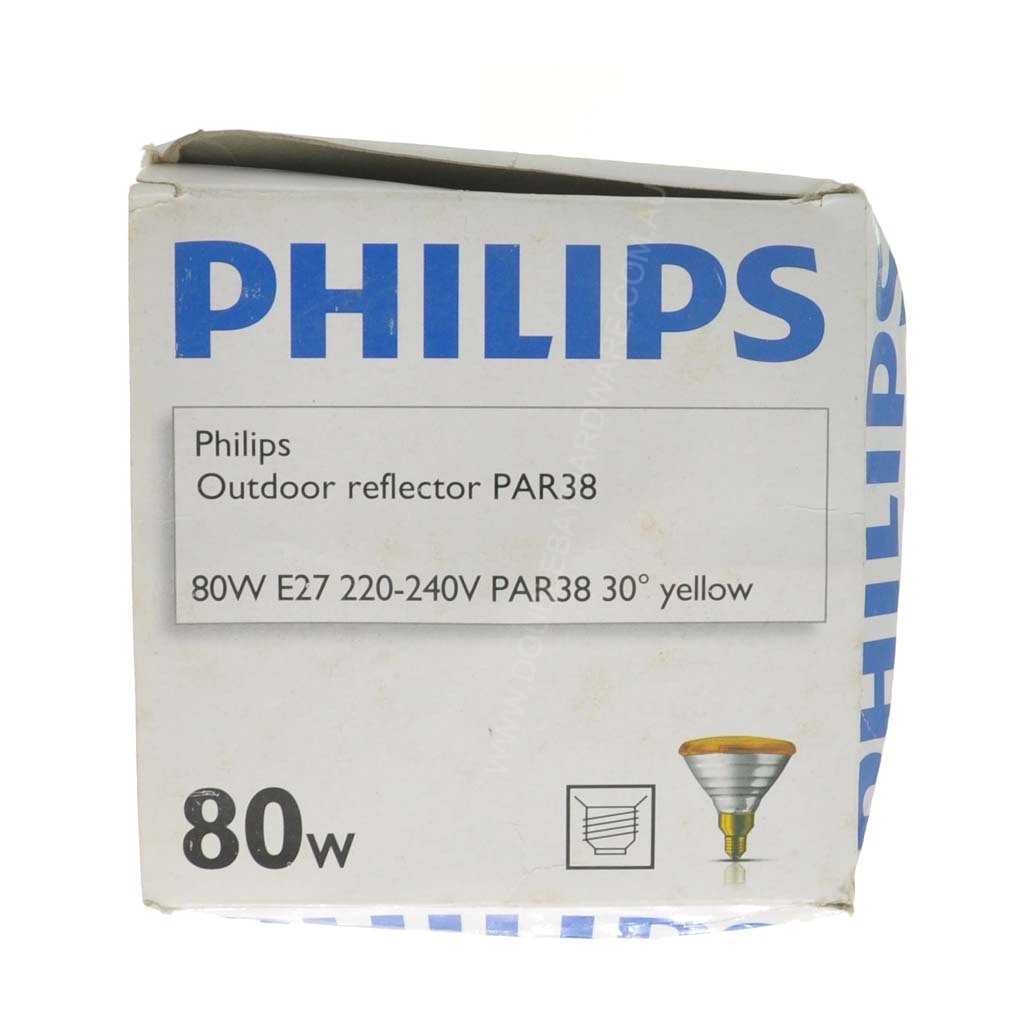 Philips PAR38 Reflector Light Bulb E27 240V 80W Yellow