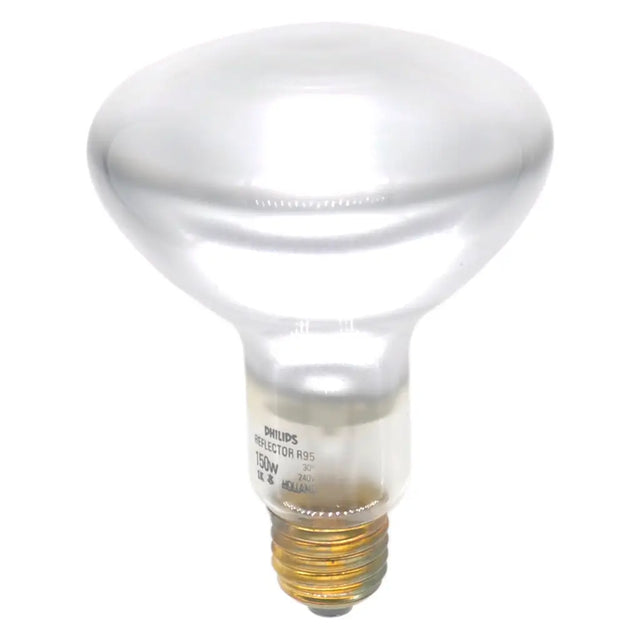Philips infrared light bulb on a white background