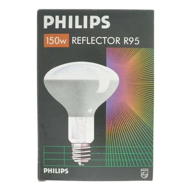 Philips Reflector R95 light bulb packaging on a white background