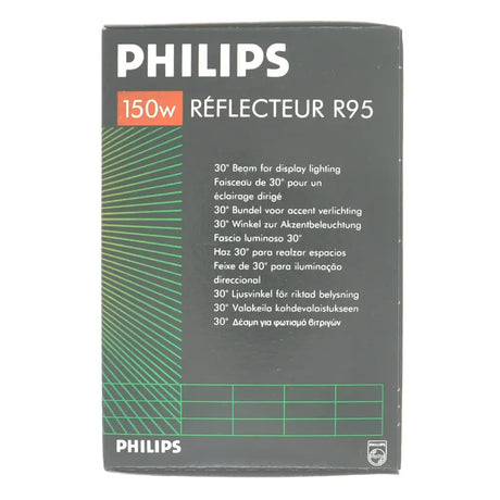 Philips reflector R95 packaging with text on a white background