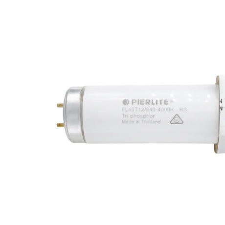 Pierlite fluorescent light bulb on a white background