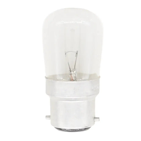 Clear 24V light bulb on a white background