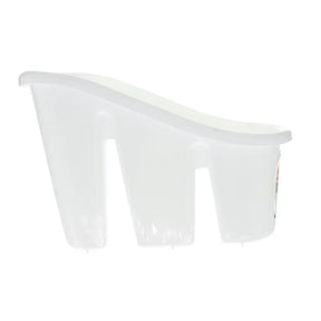 Clear plastic object on a white background