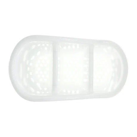 White plastic footie on a white background