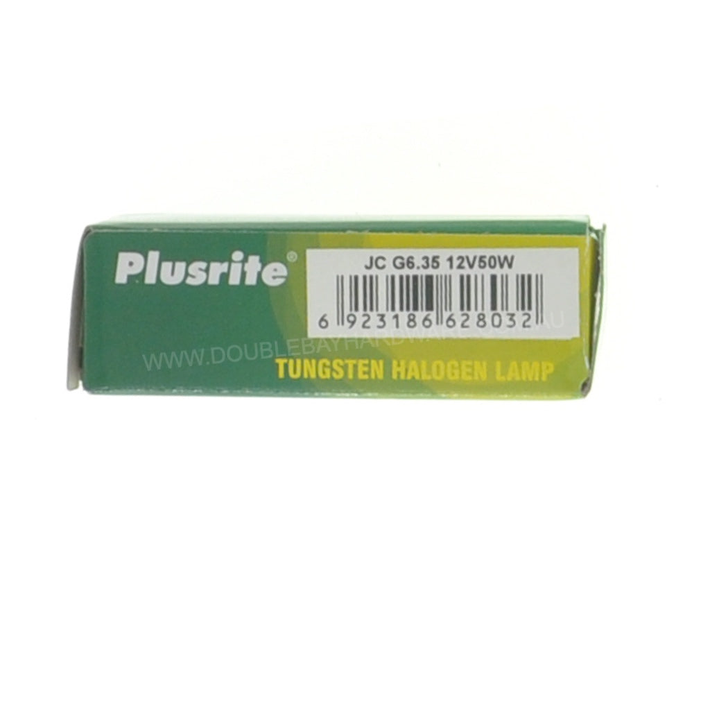 Plusrite Bi-Pin Tungsten Halogen Light Bulb G6.35 12V 50W Clear