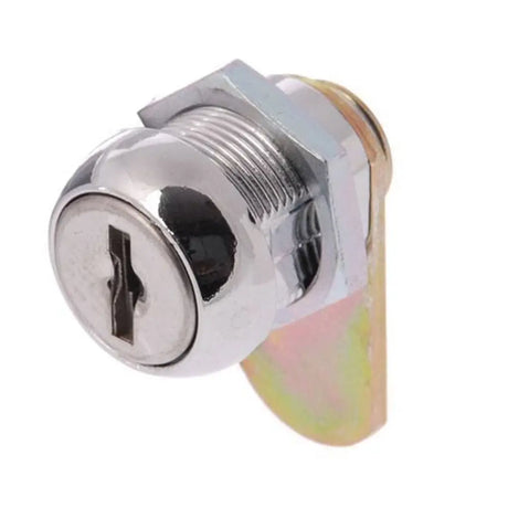 Metal lock component on a white background
