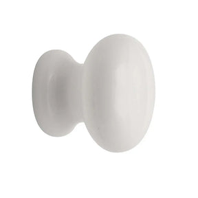 White ceramic knob on a white background