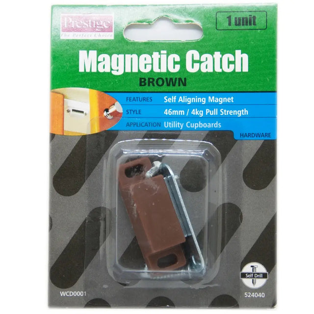 Prestige Self Aligning Magnetic Catch Brown 46mm/4Kg Pull Strength WCD0001