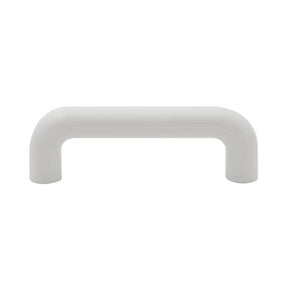 White cabinet handle on a white background