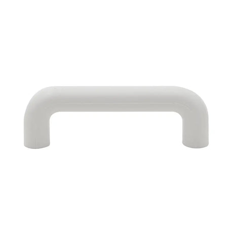 White cabinet handle on a white background