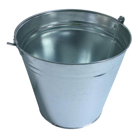 Metal bucket on a white background
