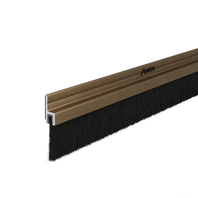 Brown brush with black bristles on a white background