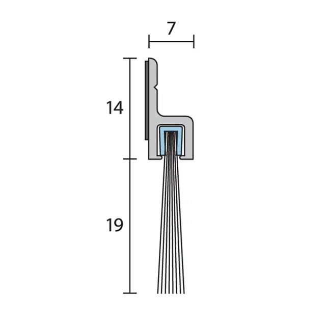 Measurement diagram of a shower head with dimensions labeled