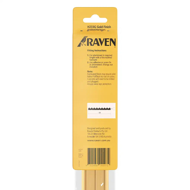Raven brand razor blades packaging with yellow background