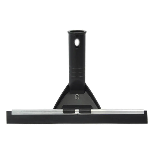 Black squeegee with a white background