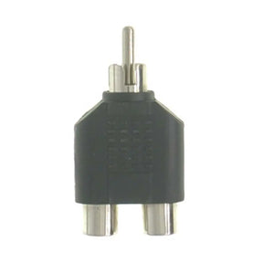 Black and silver audio connector on a white background