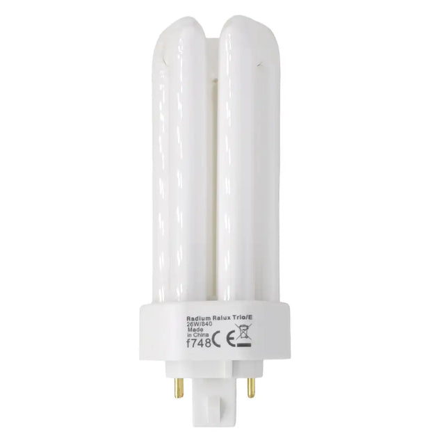 Compact fluorescent bulb on a white background