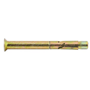 Metal screw with a hex head on a white background