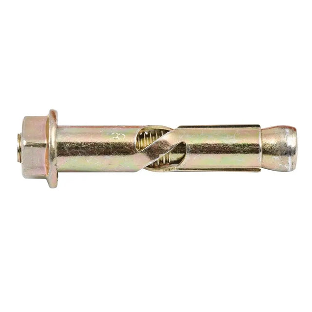 Metal screw or anchor on a white background