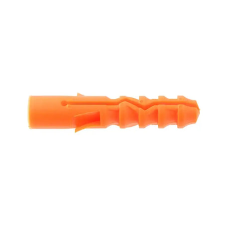 Orange plastic anchor on a white background