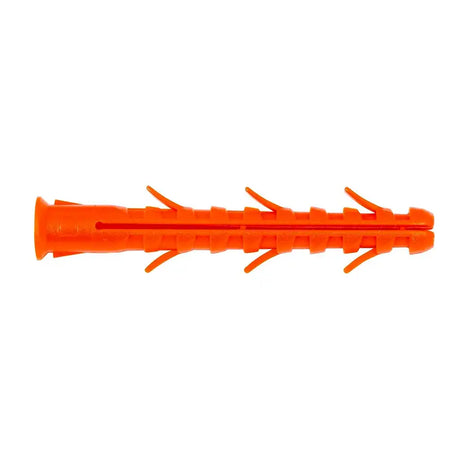 Orange plastic anchor on a white background
